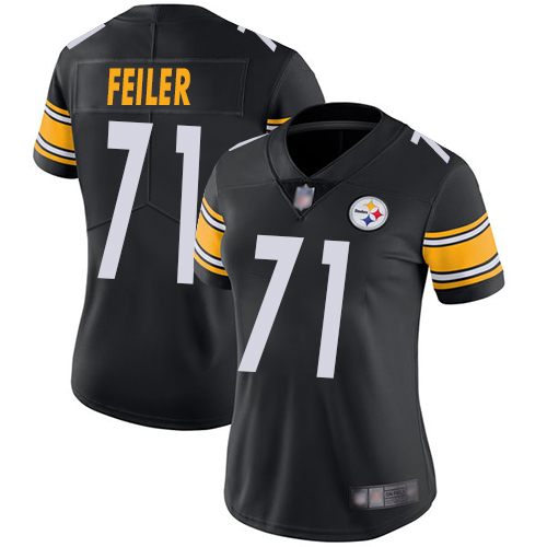 Women Pittsburgh Steelers Football 71 Limited Black Matt Feiler Home Vapor Untouchable Nike NFL Jersey